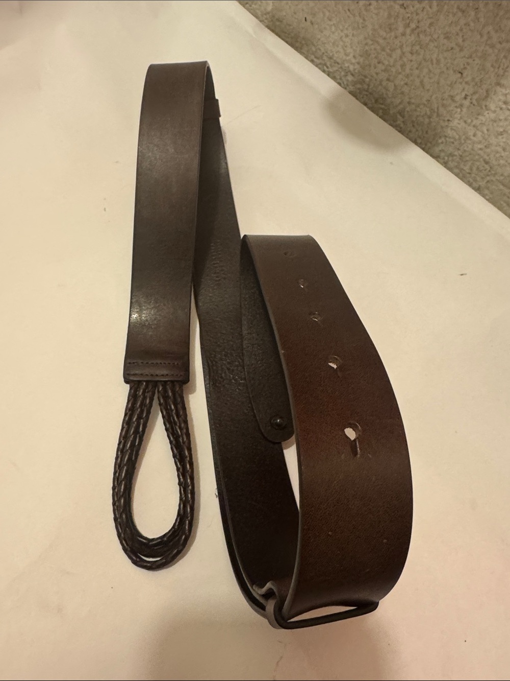 Women's Braided Brown Waist Belt - Genuine Leather Accents made in Italy